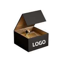 Boîte rigide pour cosmétiques en papier noir avec logo personnalisé, revêtement UV, finition mate, magnétique, pour cadeaux, bijoux
