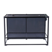 Terrarium Classique en PVC pour Reptiles avec Porte Coulissante et Battante, Démontable, Plusieurs Tailles, Double Ventilation, Vivarium pour Serpents, Araignées, Lézards
