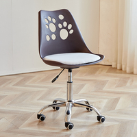 Chaise ergonomique moderne de style nordique, chaise d'ordinateur en plastique avec pieds en métal, chaises de barbier pour le bureau et la maison