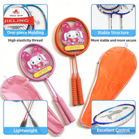 Raquette de badminton professionnelle personnalisée Jieling 58CM avec manche en ferroalliage - Équipement sportif pour jeu offensif