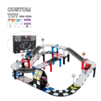 Piste de course magnétique MNTL 72 pièces avec voiture électrique et parking, jouet d'aventure pour circuit de slot car