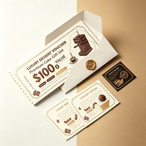 บัตรขูดรางวัลแบบกำหนดเองสำหรับร้านกาแฟและร้านชานมในงานเปิดตัวครั้งใหญ่  กระดาษการ์ดเคลือบเงาปั๊มฟอยล์ - Product Image 3
