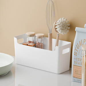 Caja de almacenamiento moderna para cocina, organizador de gabinete, contenedor de plástico apilable para despensa, escritorio, multifunción con asas - Product Image 4