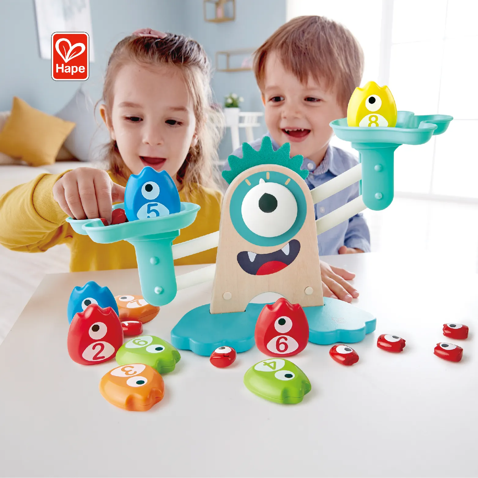 Hape STEM Counting Game Weighing Monster Math Scale Balance Preschool Wooden Kids Science Steam Educational Toys For Gift