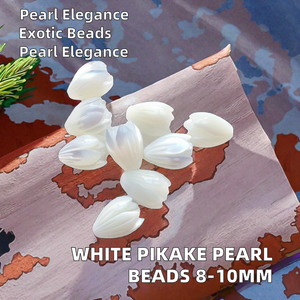 Perlas Naturales de Madreperla Pikake de 8mm y 10mm, Perlas Sueltas con Forma de Flor Blanca para Diseñadores de Joyas y Suministros de Manualidades - Product Image 3