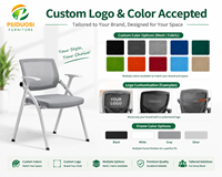 Chaise de formation pliante en maille au design moderne, vente directe usine, pour écoles et bureaux, avec appui-tête réglable et rappel de notes pour étudiants