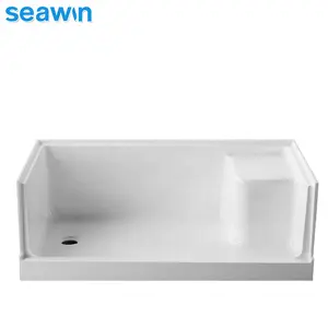 SeaWin Bathroom Acrylic Shower Base With Seat Shower Floor Tray