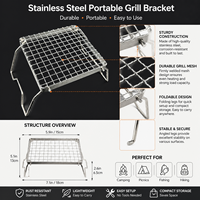 Support promotionnel pour mini-réchaud extérieur en acier inoxydable 304, barbecue portable au charbon de bois avec cendrier et petite grille pour utilisation sur table