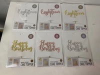 Décorations de gâteaux et de cupcakes en PP+ papier pailleté de 15 cm avec support en acrylique - Marque Yulong
