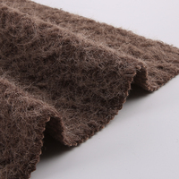 Tissu en velours peluche tricoté en interlock YVES 100 % polyester 325 g/m² de poids moyen, type Victoria Fleece, pour manteau d'hiver