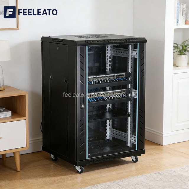 32U Network Server Rack Cabinet Coms Computer Rack Stand 18 Inch 8 Bay Server Chassis for Data Center Equipment