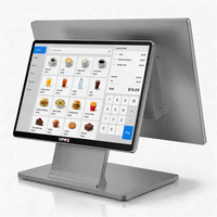 Système de point de vente (PDV) avec écran tactile de 15,6 pouces, double écran, machine de commande PDV pour magasin de détail, supermarché