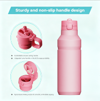 Bouteille d'eau portable en acier inoxydable pour course en extérieur, avec logo imprimé en 3D, 17 oz, double paroi sous vide, 20 oz, gourde isotherme