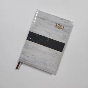 Tabulações coloridas personalizadas material mármore Handmade Journal Diário Planejador 2024 Agendas modernas