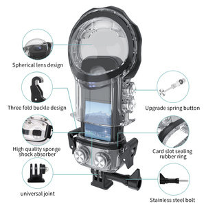 Estuche de Buceo para Cámara <span class=keywords><strong>Insta</strong></span> <span class=keywords><strong>360</strong></span> X3, Estuche Protector de Buceo Profundo, Accesorio Impermeable y Resistente a Impactos para Cámara de Acción - Product Image 5