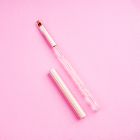 Haute Qualité Rose Cristal Poignée Personnalisé Nail Gel Brosse En Gros Nail Art Détail Brosse Ensemble Style Japonais