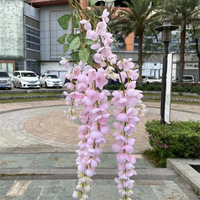 Grosir 12 Pak bunga Wisteria buatan sutra warna-warni rotan Bus gantung panjang untuk pesta acara pernikahan wisuda Halloween