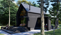 Maison préfabriquée en acier à 2 étages Villa préfabriquée noire rustique 3 chambres à coucher Salle de bain Duplex imperméable Triangle Cabine Casa Con Bano