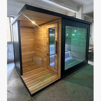 Sauna extérieur avec salle de douche en cèdre pour 2 à 4 personnes, combinaison humide/sèche, directement de l'usine, certifié CE