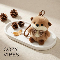 Porte-clés personnalisés en peluche de loutre marine en gros - Breloques de sac en fourrure douce, cadeaux mignons en forme de loutre, accessoires pour sacs à main, cabas, clés, sacs