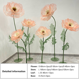 Giant <strong>Artificial</strong> Silk Organza <strong>Poppies</strong> Translucent Dreamy Handmade Modern Elegant Professional Flyingflowers Wedding Party - Product Image 4