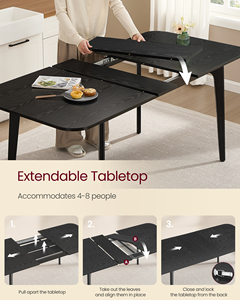 <span class=keywords><strong>Table</strong></span> de salle à <span class=keywords><strong>manger</strong></span> <span class=keywords><strong>VASAGLE</strong></span> avec pieds coniques et transitions courbes, <span class=keywords><strong>table</strong></span> extensible pour 4/6/8 personnes - Product Image 4