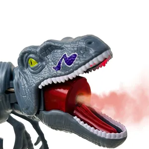 Presionando dinosaurio pistola estiramiento Velociraptor Dino juguetes humo pulverización simulación mano agarrador enojado dinosaurio juguete