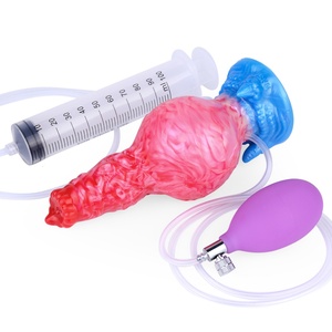 NNSX Huge Knot Squirting-Inflatable <b>Dildo</b> with Strong Sucker Silicone Inflat Anal Plug Trainer Beginner Sex Toys for Women Men - Product Image 1
