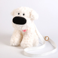 Sac à dos en peluche chien Bobova Big Nose brodé, en polyester et rembourré de coton PP, pour enfant, petite amie, cadeau d'anniversaire