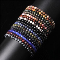 Vente en gros de 4mm de pierres précieuses pierre naturelle améthyste grenat aventurine Bracelet de perles extensibles Bracelet de guérison Reiki cristal