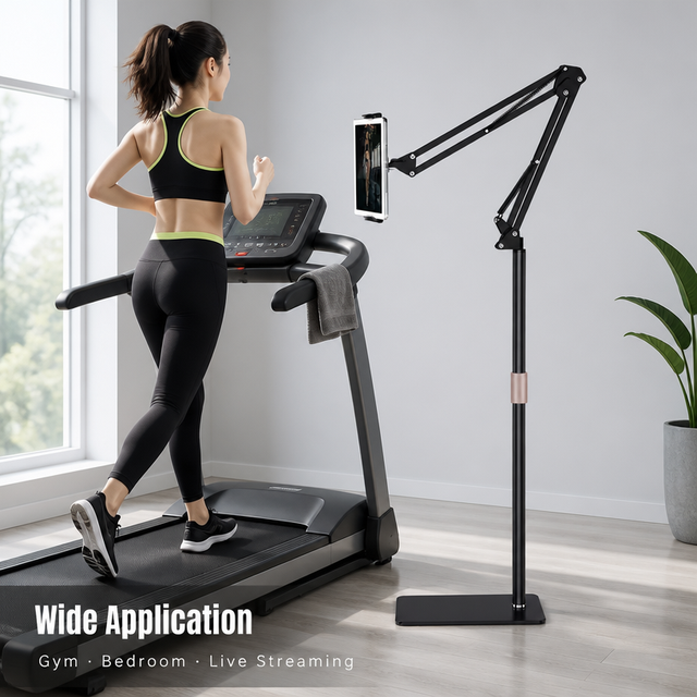 Wholesale Foldable Tablet Floor Stand, 360 Degree Rotating Adjustable Height 100-180cm Heavy Base for Office, OEM Private Mold