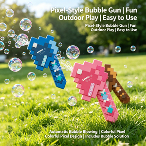 LK Toys My World <span class=keywords><strong>Pixel</strong></span> Bubble Sword <span class=keywords><strong>Gun</strong></span>, Pistola <span class=keywords><strong>de</strong></span> Burbujas Automática Eléctrica, Máquina <span class=keywords><strong>de</strong></span> Burbujas Segura y No Tóxica, Juguete <span class=keywords><strong>de</strong></span> Burbujas para Niños y Niñas al Aire Libre - Product Image 2