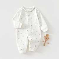 Vêtements pour bébé, printemps automne, motif floral, pur coton, unisexe, combinaison longue pour nouveau-né, pyjama, combinaison de ramassage, combinaison de ramper