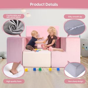 Juego de bloques de juego suaves para niños, para escalar en interiores y desarrollar el sentido del tacto, con material de esponja afelpada - Product Image 3