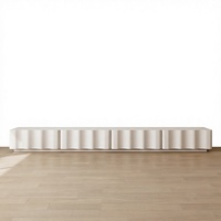 Meuble TV mural blanc minimaliste, centre de divertissement flottant avec tiroirs de rangement