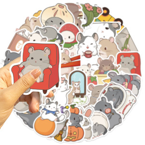50 autocollants mignons de dessins animés de chinchillas pour la décoration de livres et de murs, autocollants amusants de <span class=keywords><strong>Totoro</strong></span> - Product Image 4