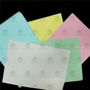 55g Carbonless NCR Paper in Yellow Blue Pink Green CB CFB CF Copy Paper 76X80mm Blue Image - Product Image 4