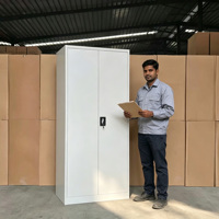 Armoire de bureau en acier avec 2 portes et étagères réglables, armoire de bureau en acier pour le stockage de documents au bureau ou en usine