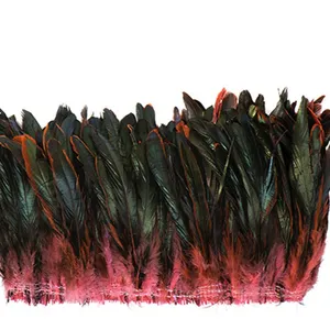 Teinté 10/12 pouces Coq Coque Demi-bronze Queue Plumes, Rouge ou Naturel, 4-18 "Longueur, Par Pied Strung