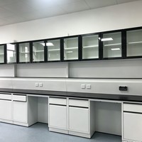 Banc de laboratoire en acier, armoire murale de laboratoire, plan de travail de rangement, mobilier thermolaqué pour laboratoire de recherche