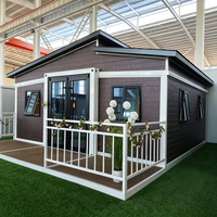 Rumah Mini Prefab Panel Sandwich Mewah, Perakitan Mudah, Isolasi Termal, Dilengkapi Dapur, untuk Kebun atau Halaman Belakang