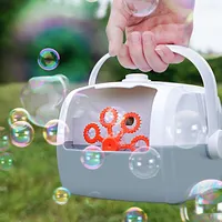 Elektrikli kabarcık makinesi taşınabilir otomatik kabarcık makinesi bavul modeli çocuklar için yaz açık oyuncaklar olmadan sabun su