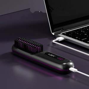 Cordless Nylon Hair Straightener <b>Hot</b> Heating <b>Comb</b> Professional Electric <b>Comb</b> Hair Smoothing Iron Negative Ion Nourish Hair Smart - Product Image 3