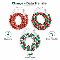 Câble de charge USB Type C 3-en-1 en forme de ballon de football avec perles, pour transfert de données, idéal pour les fans de sport