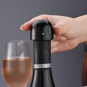 Neuer lebensmittelqualitäts-Flaschendämmer Silikon Weinstopper Schwarzer Flaschendämmer Schlussverschluss Schlussverschluss für Champagner