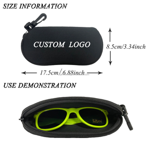 Custodia Morbida in Neoprene per Occhiali con Cerniera, Portatile, con Gancio, da Viaggio, Scatola Unica in EVA per Occhiali da Sole - Product Image 4