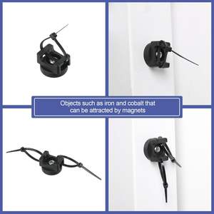 Support magnétique pour attaches zippées, support de câble multifonctionnel, aimants, gestion des câbles magnétiques, bases avec attaches zippées en nylon - Product Image 5
