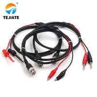 Cable de prueba TEJIATE BNC macho modelo 1M con doble clip de cocodrilo y conector banana de 4mm para pruebas de alimentación