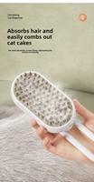 Brosse de toilettage 3-en-1 rechargeable à vapeur pour animaux de compagnie, brosse à poils pour chiens et chats avec pulvérisation et massage, peigne à vapeur avec poignée