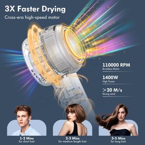 Sèche-cheveux ionique BLDC de haute technologie, 600 millions d'ions négatifs, nouveau modèle 220V, petit sèche-cheveux professionnel portable - Product Image 3